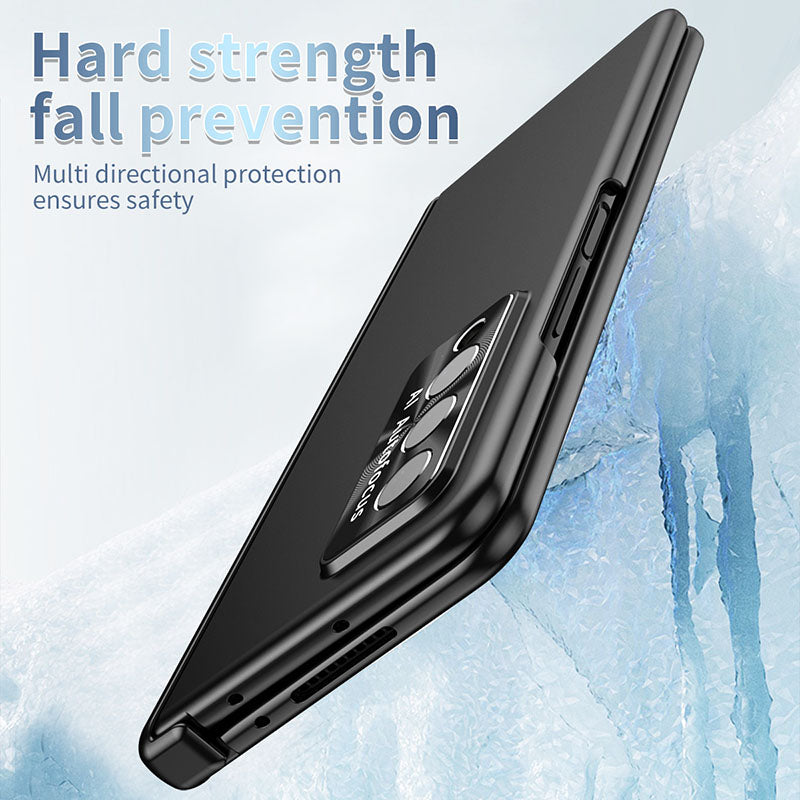 Luxury Magnetic Hinge Pen Holder Full Protection Case For Samsung Galaxy Z Fold3 Fold4 5G With Tempered Glass Film - Mycasety Mycasety