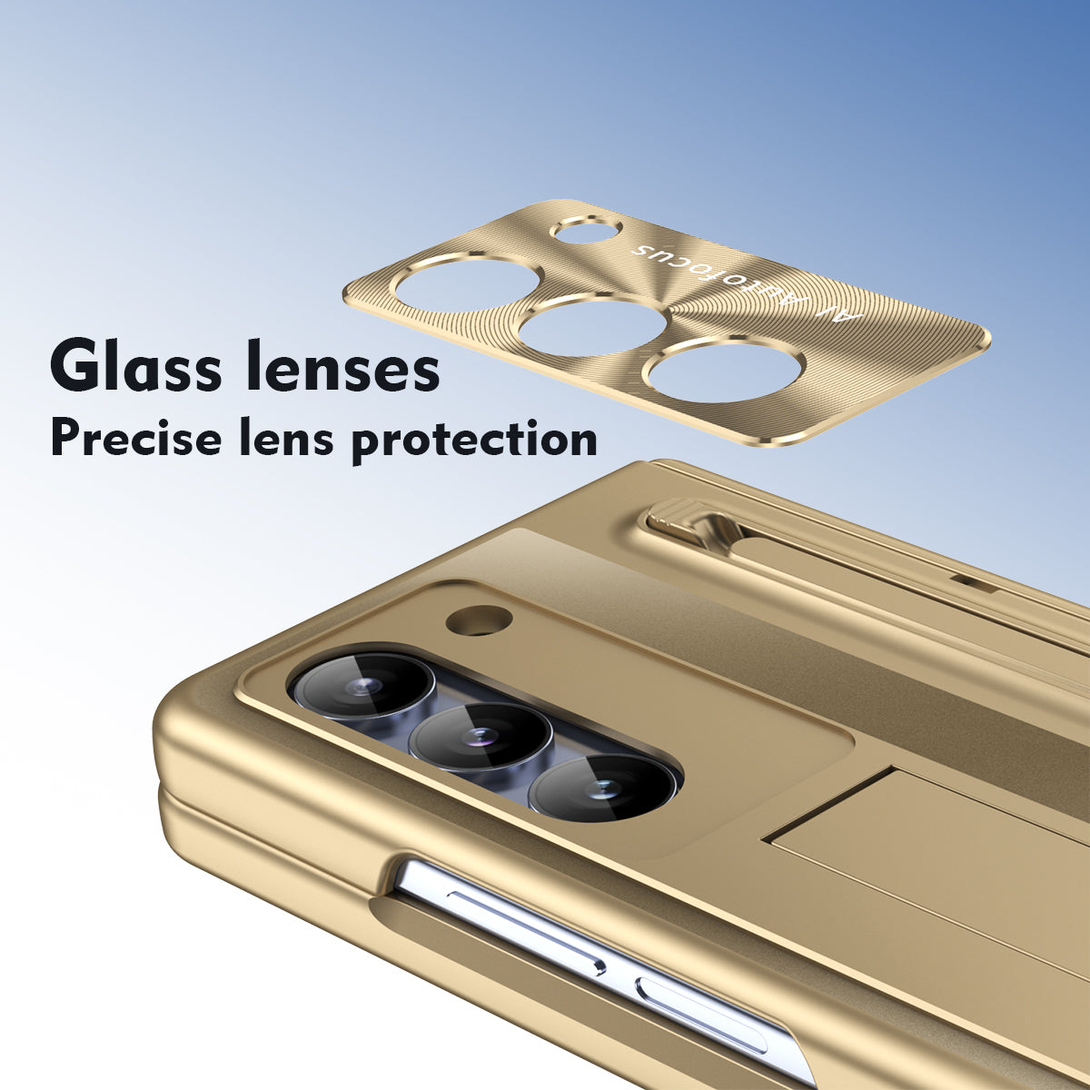 Armor Electroplated Anti-fall Protective Phone Case With Pen Tray Shell and Film For Samsung Galaxy Z Fold5 Fold4 - Mycasety Mycasety
