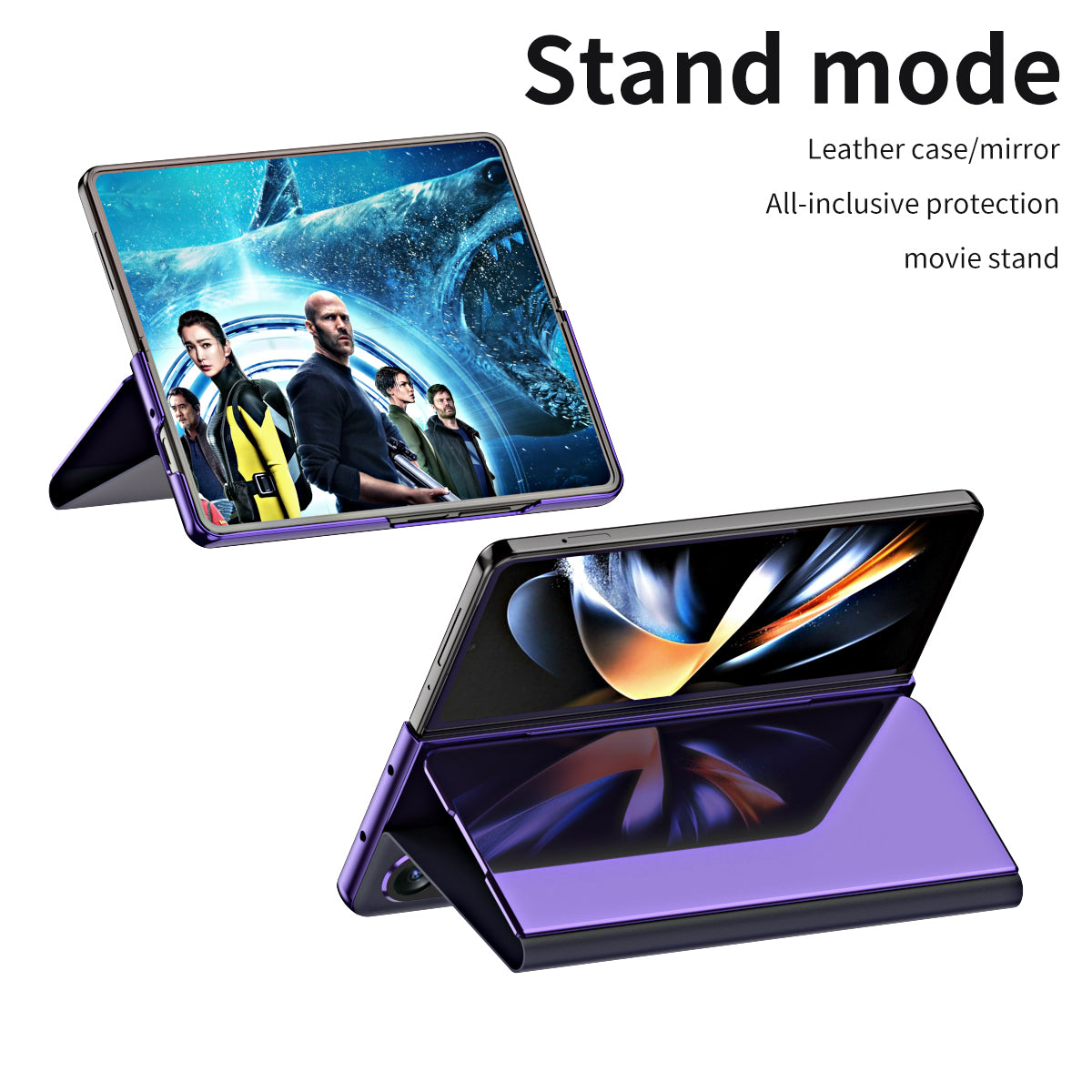 Smart Mirror Clear View Flip Case Luxury Magnetic Leather Kickstand Shockproof Cover For Galaxy Z Fold 6/5/4/3