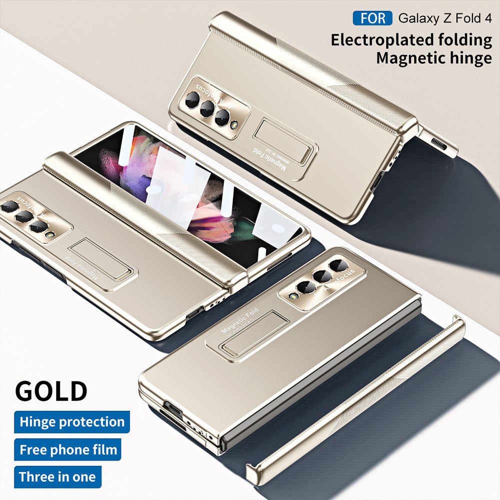 Electroplated Magnetic Hinge All-inclusive Protective Phone Case For Samsung Galaxy Z Fold3 Fold4 Fold5 - Mycasety Mycasety
