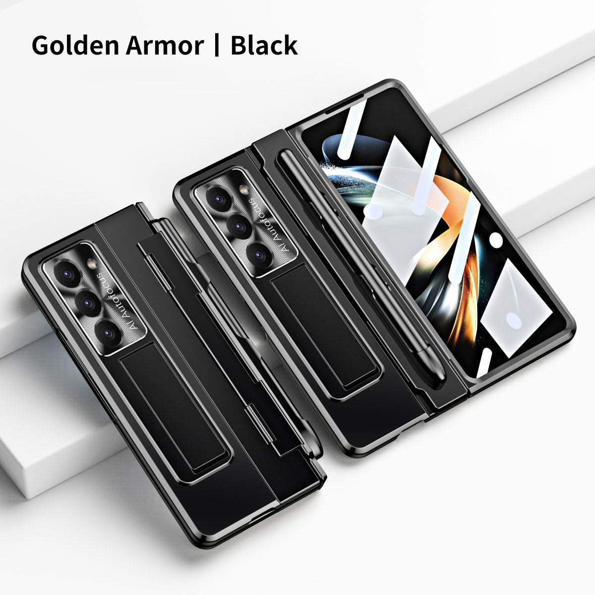 Armor Electroplated Anti-fall Protective Phone Case For Samsung Galaxy Z Fold3/4/5 With Back Screen Glass - Mycasety Mycasety
