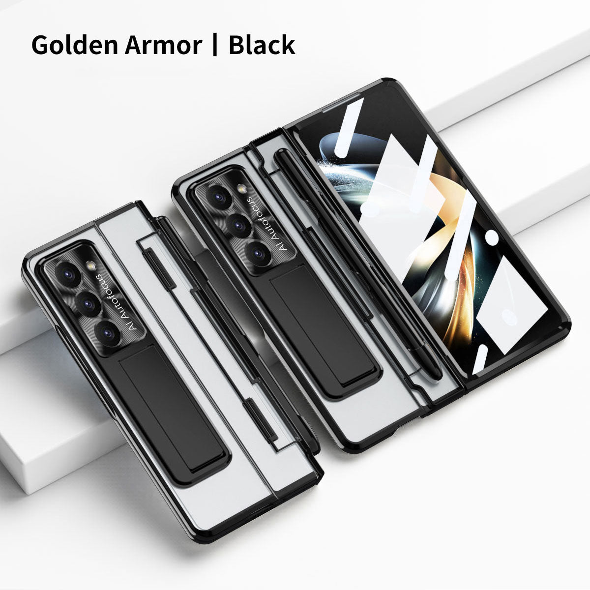 Armor Electroplated Anti-fall Protective Phone Case For Samsung Galaxy Z Fold3/4/5 With Back Screen Glass - Mycasety Mycasety