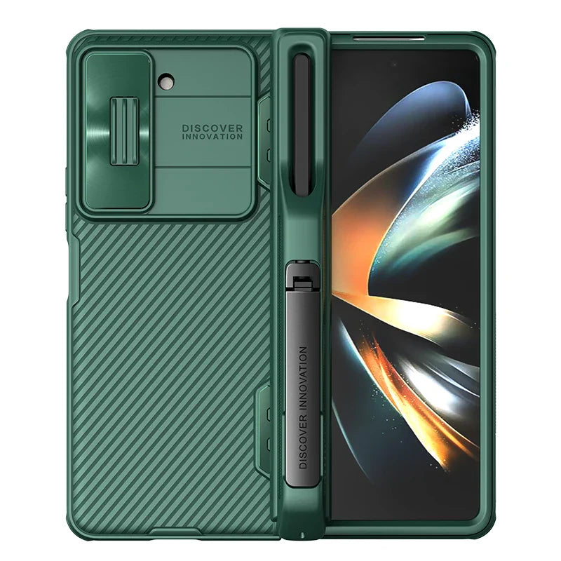 Galaxy Z Fold5 CamShield Full Protection Phone Case With S Pen Slot and Stand