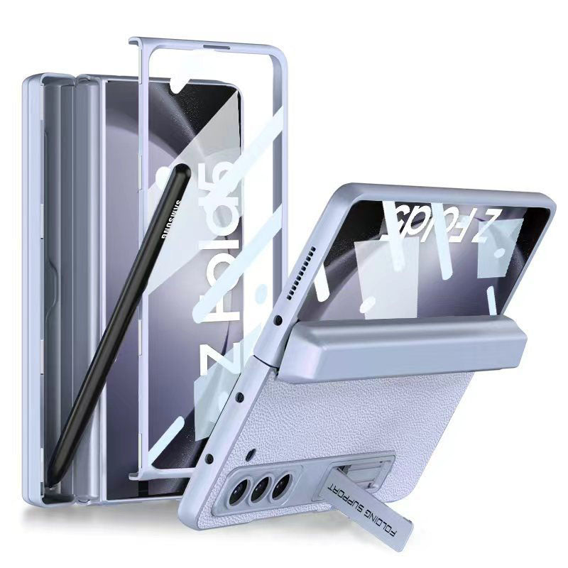 Magnetic Hinge Samsung Z Fold5 Case With Folding Bracket & Front Film & Pen slot