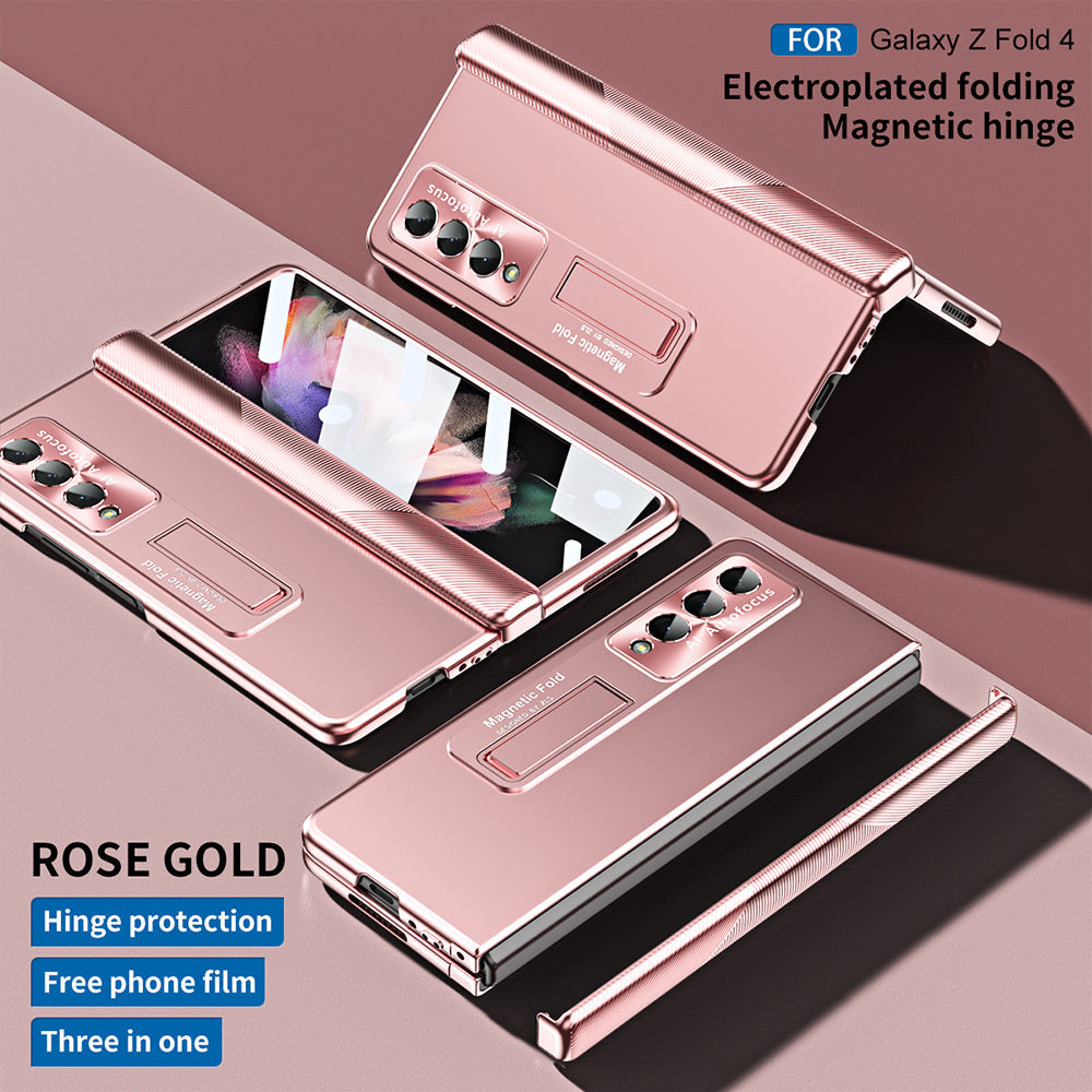 Electroplated Magnetic Hinge All-inclusive Protective Phone Case For Samsung Galaxy Z Fold3 Fold4 Fold5 - Mycasety Mycasety