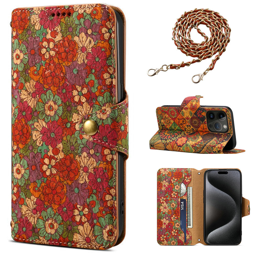 Luxurious Bohemian Style Card Holder iPhone Case With Lanyard - Mycasety Mycasety