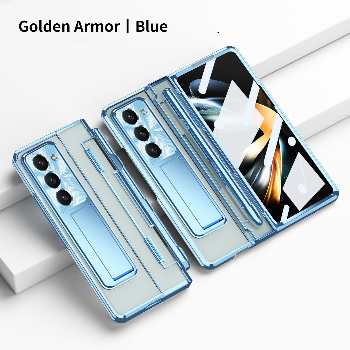 Armor Electroplated Anti-fall Protective Phone Case For Samsung Galaxy Z Fold3/4/5 With Back Screen Glass - Mycasety Mycasety