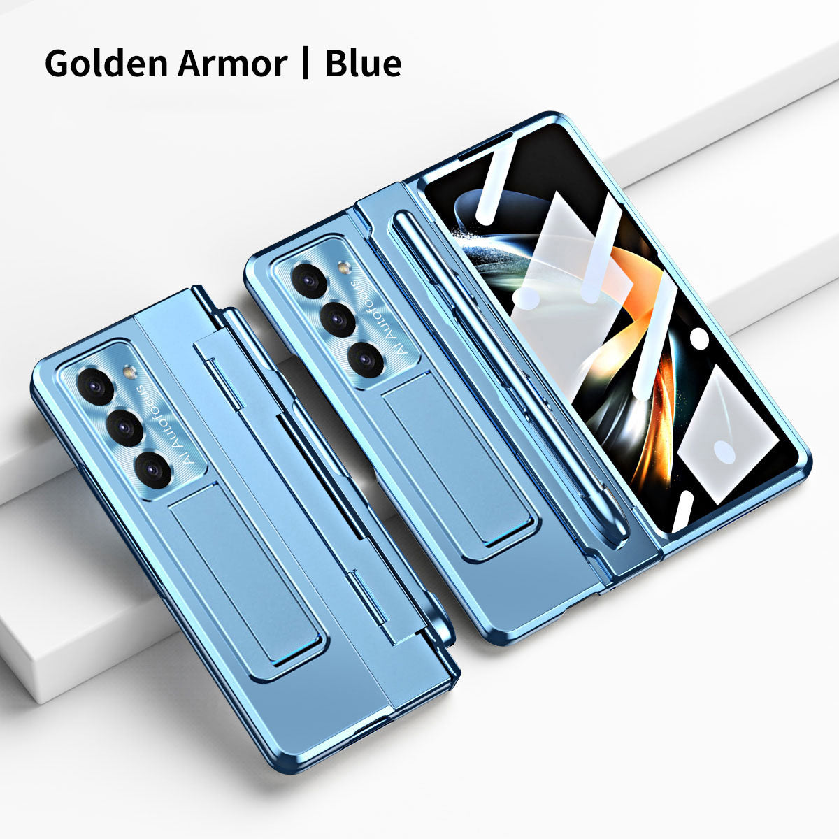 Armor Electroplated Anti-fall Protective Phone Case For Samsung Galaxy Z Fold3/4/5 With Back Screen Glass - Mycasety Mycasety