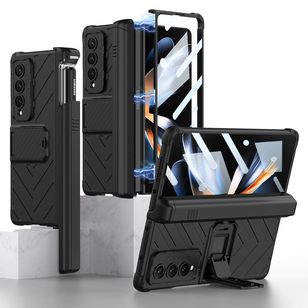 Magnetic Samsung Galaxy Z Fold5 Fold4 Fold3 Case Business Folding Armor Cover With Film & Slide Pen Slot and Kickstand - mycasety2023 Mycasety
