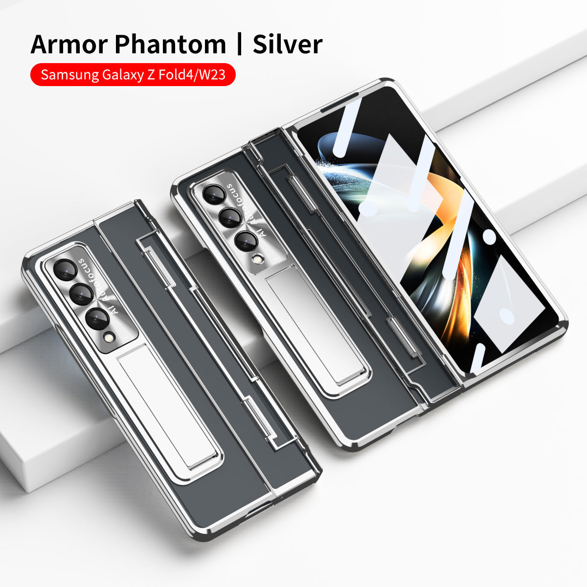 Armor Hinge Folding Magnetic Bracket Shell Case For Samsung Galaxy Z Fold3 Fold4 5G With S-Pen Slot & Stylus - Mycasety Mycasety