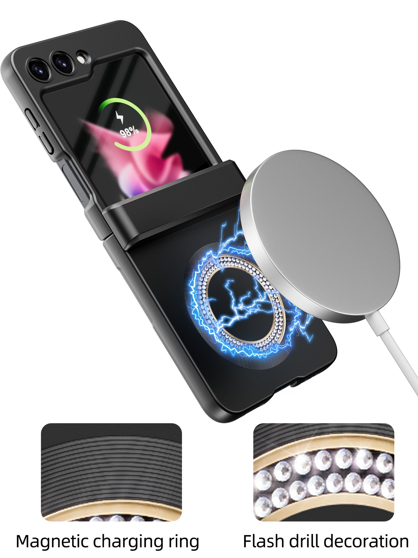 Hinge Full Protect Anti-Fall Case For Samsung Galaxy Z Flip5 with Magesafe