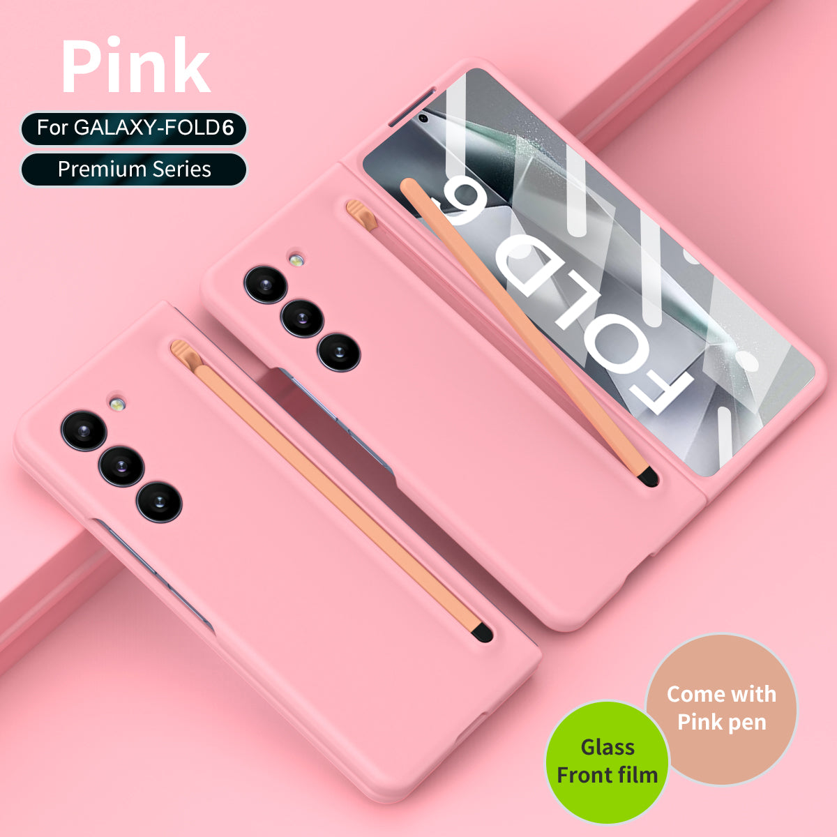 Anti-fall Protective Phone Case With Pen Tray Shell and Film For Galaxy Z Fold 7/6/5/4/3