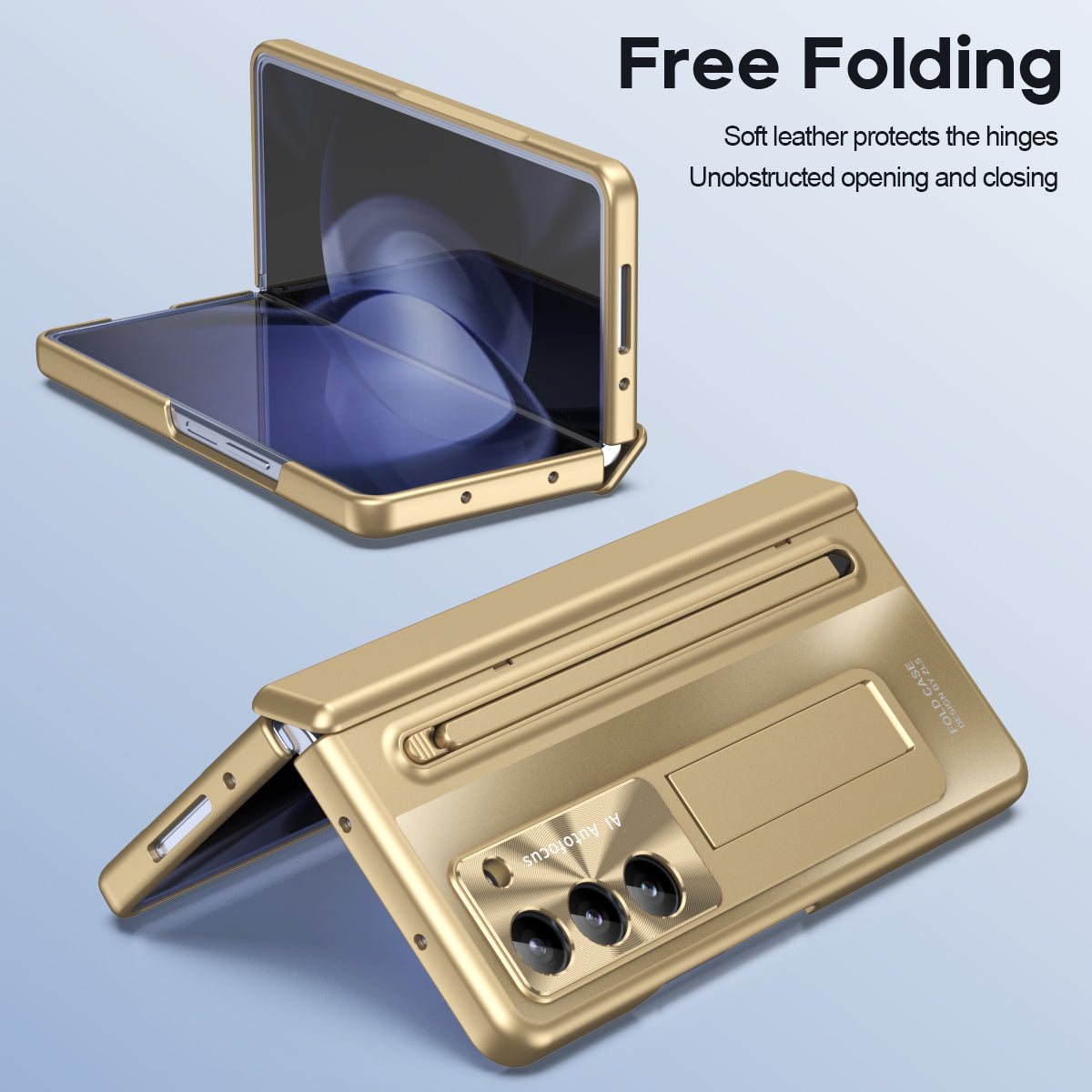 Armor Electroplated Anti-fall Protective Phone Case With Pen Tray Shell and Film For Samsung Galaxy Z Fold5 Fold4 - Mycasety Mycasety