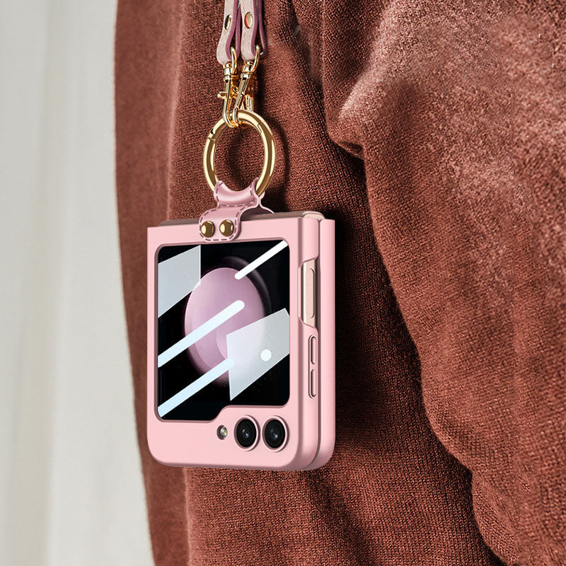 Crossbody Ultra-Thin Samsung Z Flip5 Case with Ring Screen Protector