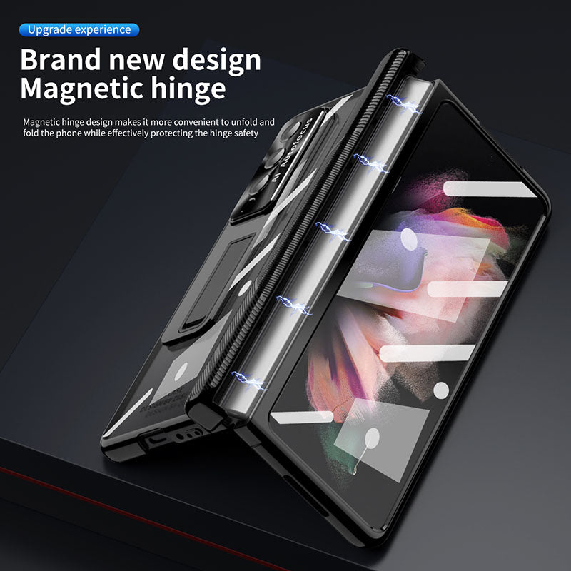 Luxury Magnetic Hinge Transparent Case For Samsung Galaxy Z Fold4 Fold3 5G - Mycasety Mycasety