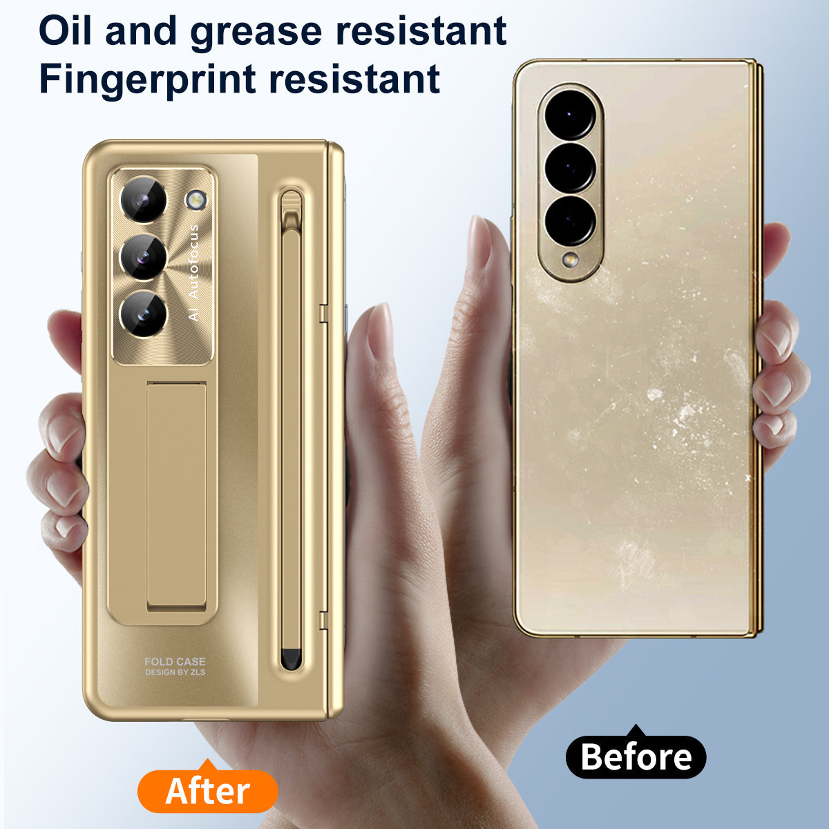 Armor Electroplated Anti-fall Protective Phone Case With Pen Tray Shell and Film For Samsung Galaxy Z Fold5 Fold4 - Mycasety Mycasety