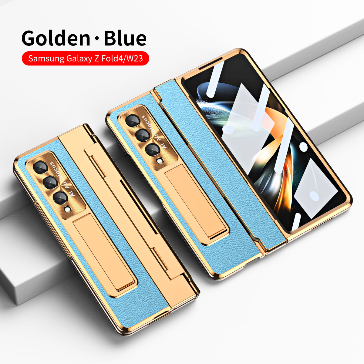 Armor Hinge Folding Magnetic Bracket Shell Case For Samsung Galaxy Z Fold3 Fold4 5G With S-Pen Slot & Stylus - Mycasety Mycasety