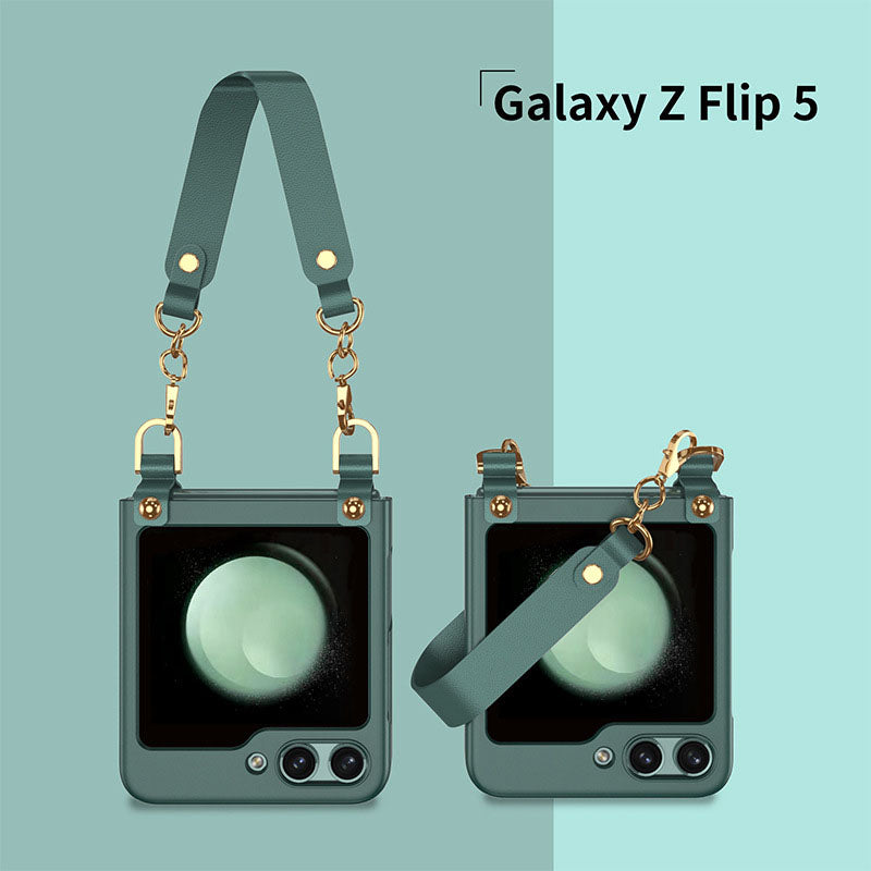 Luxury Samsung Z Filp5 Phone Case With Portable Wrist Rope