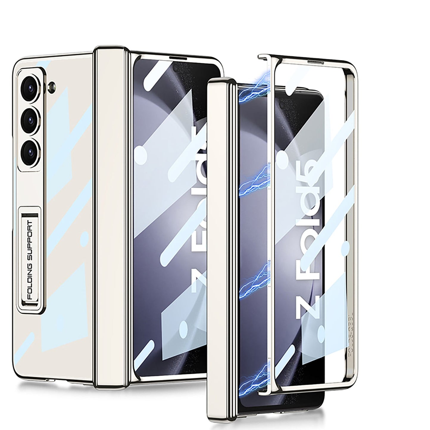 Magnetic Hinge Invisible Bracket Electroplated Protective Phone Case For Samsung Galaxy Z Fold5 Fold4 - mycasety2023 Mycasety