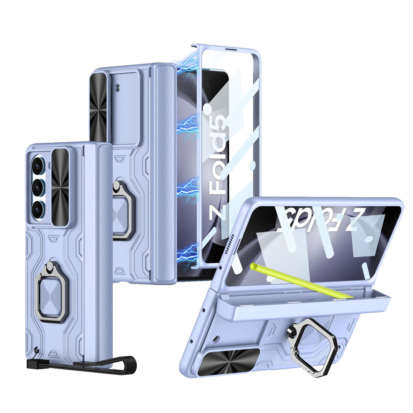 Magnetic Samsung Fold5 folding Case With Stand Camera Window Protection