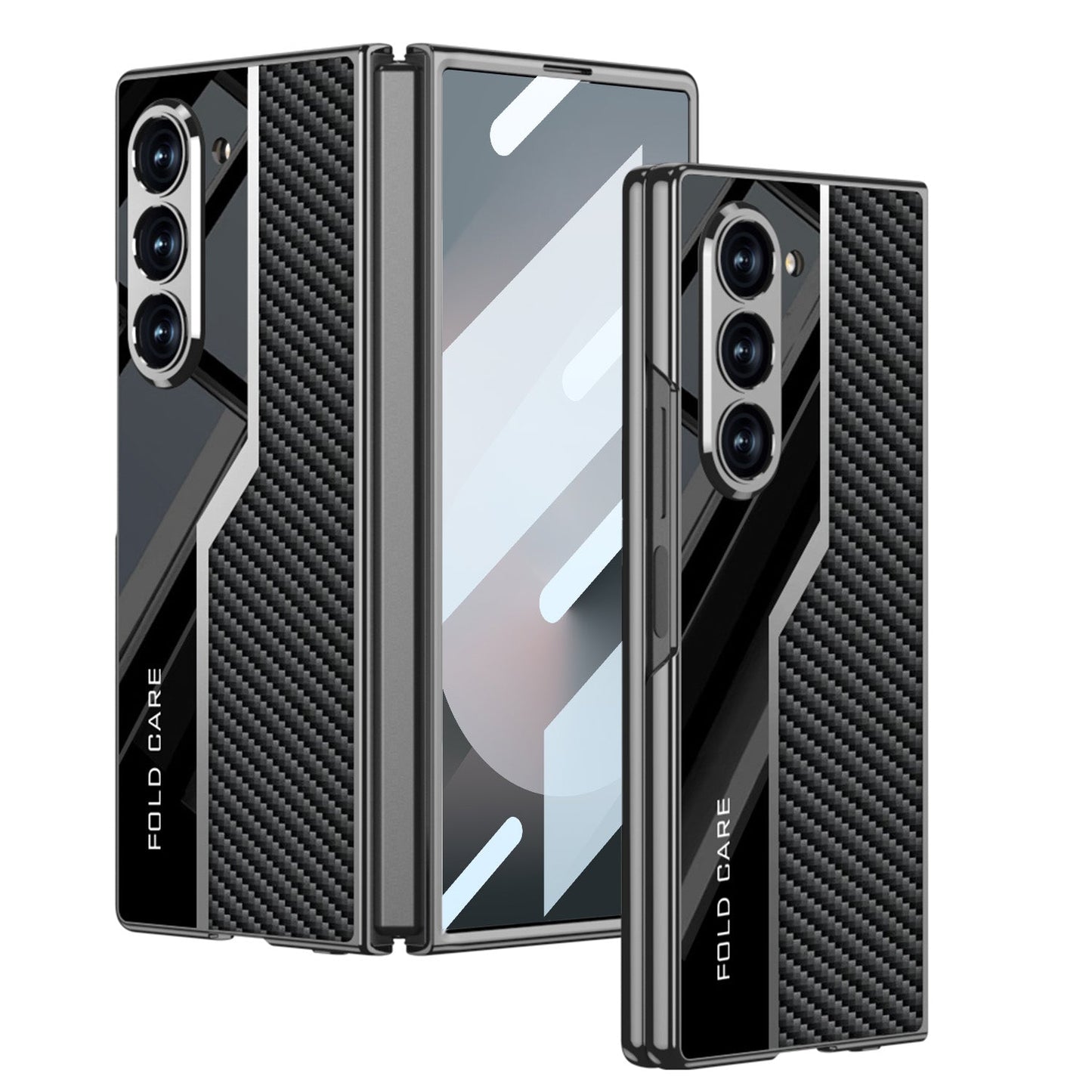 Electroplating Leather Shockproof Phone Case With Screen Protector For Galaxy Z Fold 7/6