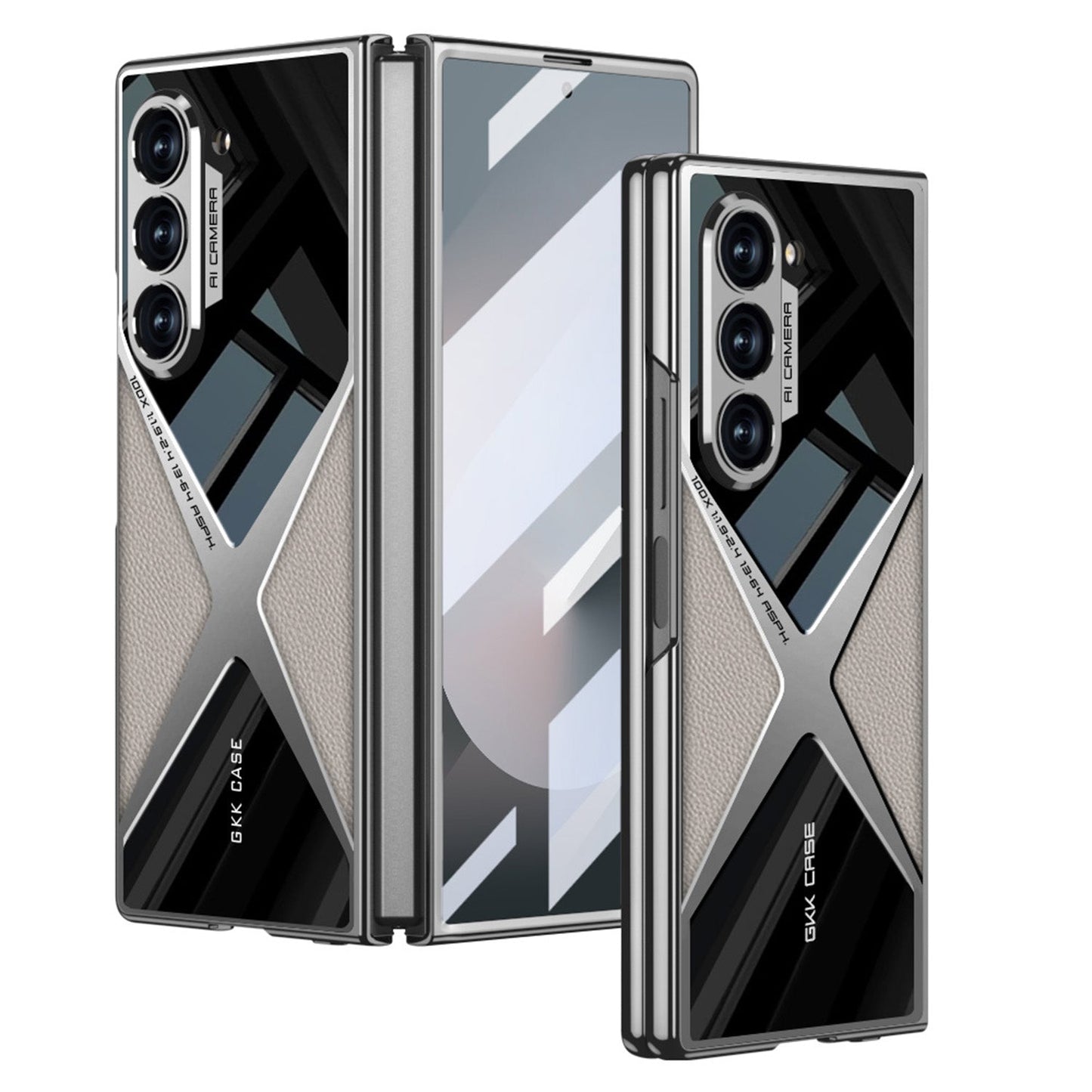 Electroplating Leather Shockproof Phone Case With Screen Protector For Galaxy Z Fold 7/6