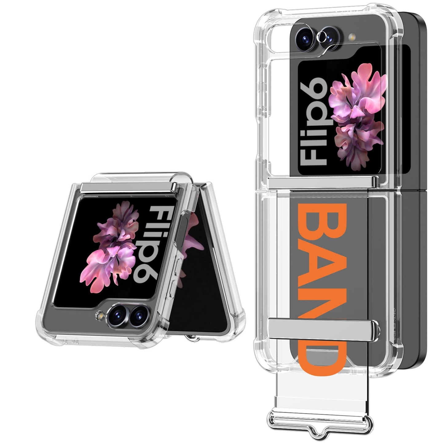 Luxury Anti-fall Protective Phone Case With Wrist Strap Bracket For Galaxy Z Flip6 Flip5 Flip4