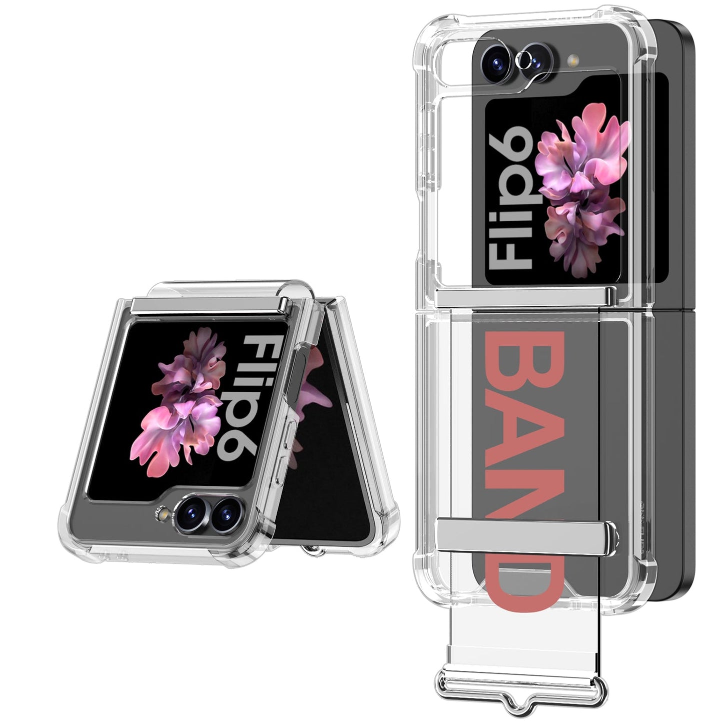 Luxury Anti-fall Protective Phone Case With Wrist Strap Bracket For Galaxy Z Flip6 Flip5 Flip4