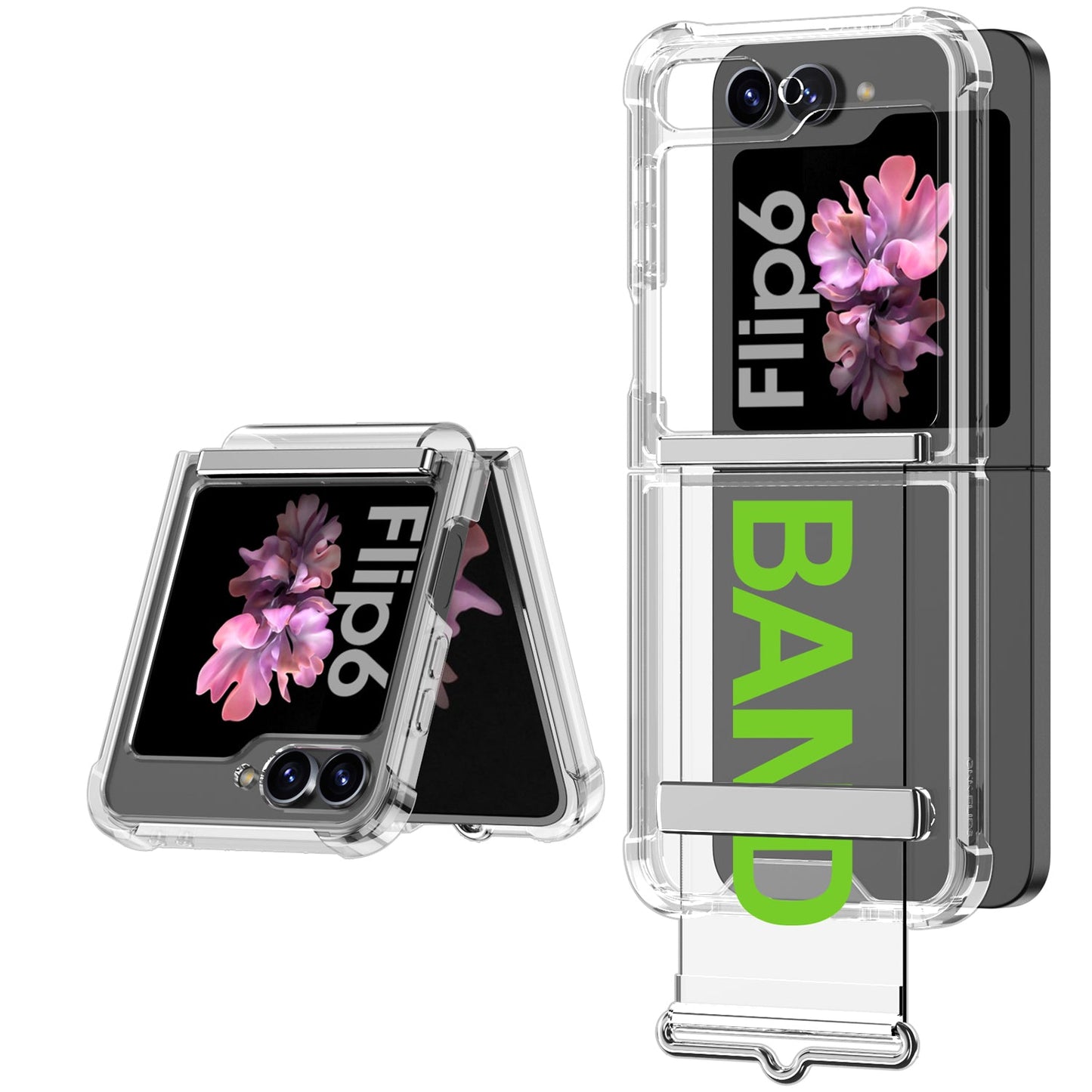 Luxury Anti-fall Protective Phone Case With Wrist Strap Bracket For Galaxy Z Flip6 Flip5 Flip4