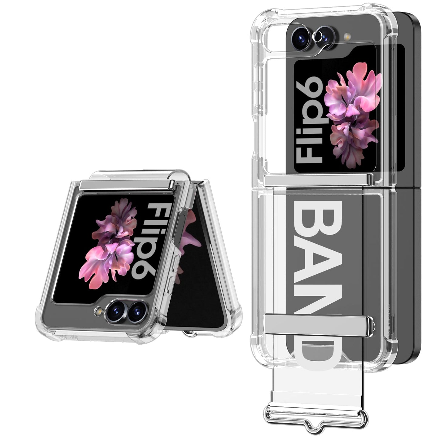 Luxury Anti-fall Protective Phone Case With Wrist Strap Bracket For Galaxy Z Flip6 Flip5 Flip4