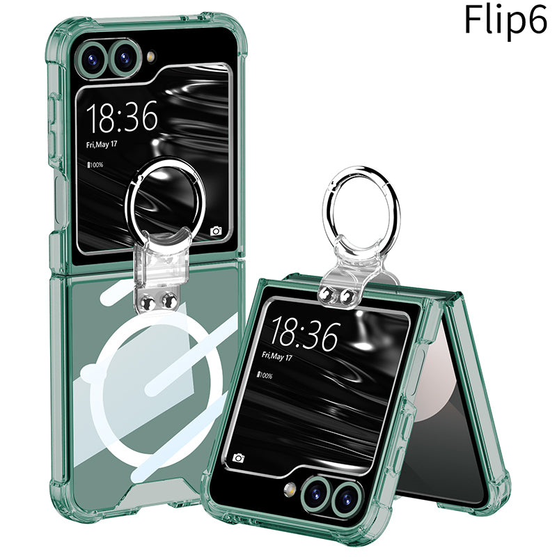 Airbag Anti-fall Transparent Galaxy Z Flip6 Case with Ring Holder