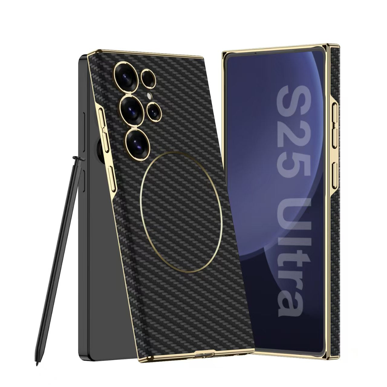 Luxurious Leather Shockproof Phone Case Support Wireless Charge For Galaxy S25 S24 S23 Ultra
