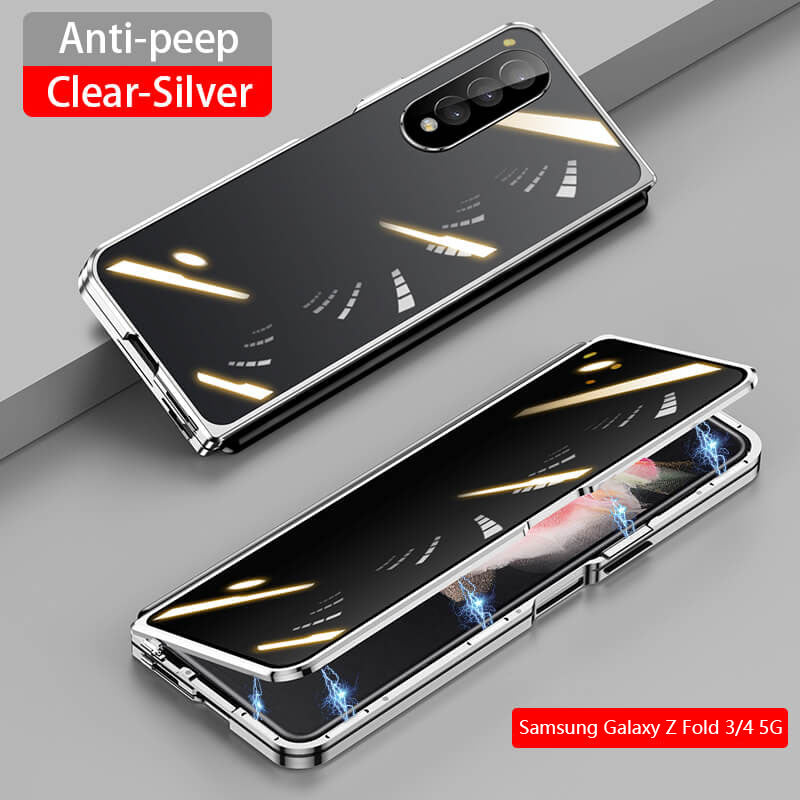 Samsung Galaxy Z Fold5 Fold4 Fold3 Magnetic Double-Sided Protection Tempered Glass Aluminum Frame Phone Case - mycasety2023 Mycasety