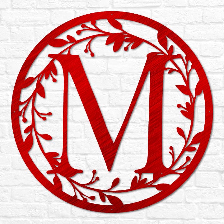 Letter Circle Monogram with Vines