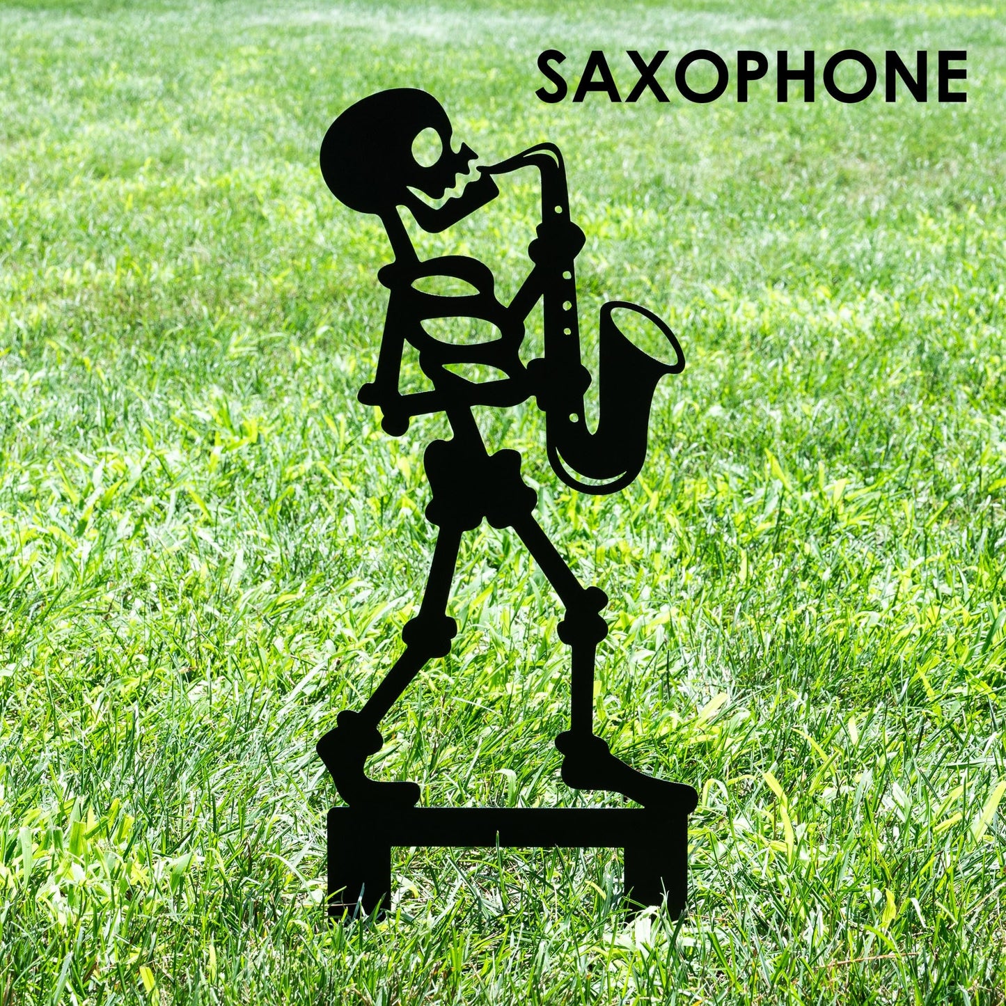 Halloween Musician Skeleton Yard Stakes