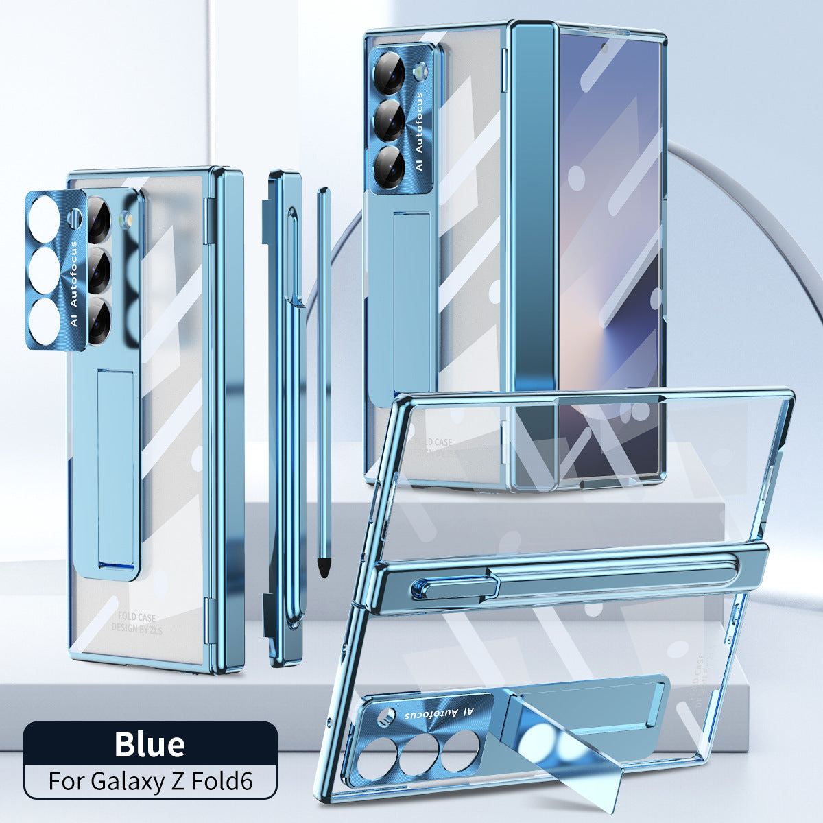 Magnetic Hinge Plating Case For Galaxy Z Fold6 Fold5 Fold4 Fold3 With Double Hinge Protector