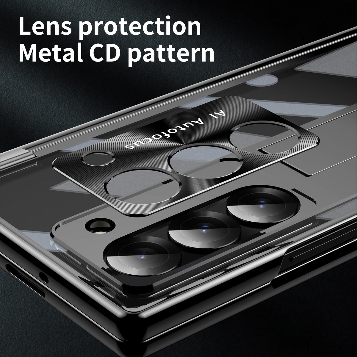Magnetic Hinge Plating Case For Galaxy Z Fold6 Fold5 Fold4 Fold3 With Double Hinge Protector