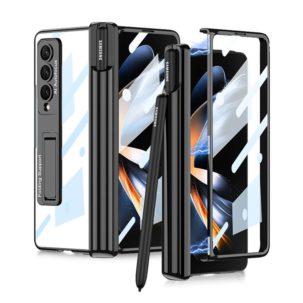 Magnetic Folding Bracket Shatter-Resistant Case For Samsung Galaxy Z Fold5 Fold4 Fold3 5G - Mycasety Mycasety