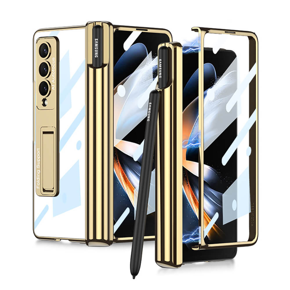 Magnetic Folding Bracket Shatter-Resistant Case For Samsung Galaxy Z Fold5 Fold4 Fold3 5G - Mycasety Mycasety
