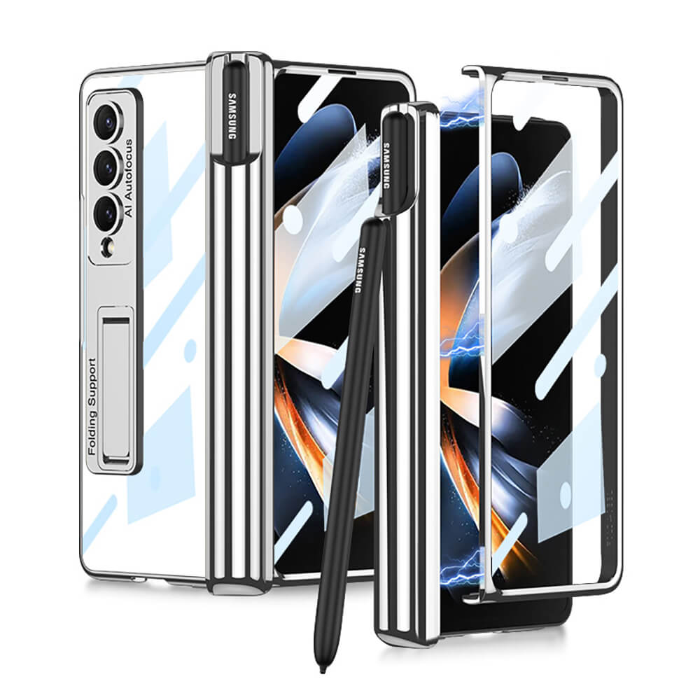Magnetic Folding Bracket Shatter-Resistant Case For Samsung Galaxy Z Fold5 Fold4 Fold3 5G - Mycasety Mycasety