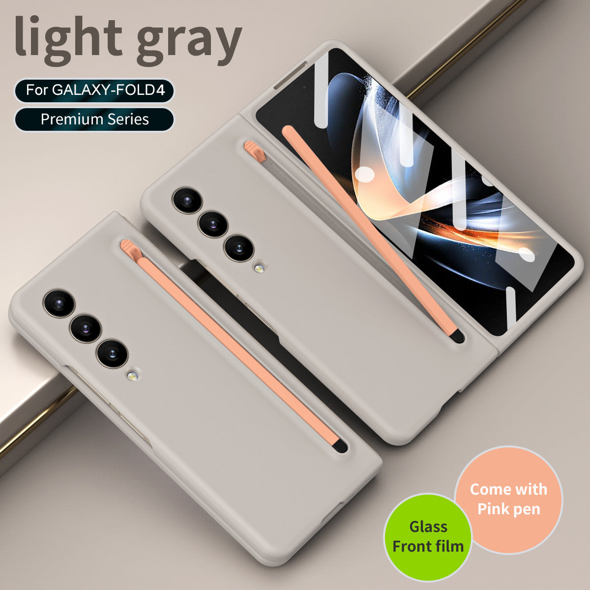 Anti-fall Protective Phone Case With Pen Tray Shell and Film For Samsung Galaxy Z Fold5 Fold4 Fold3 - Mycasety Mycasety