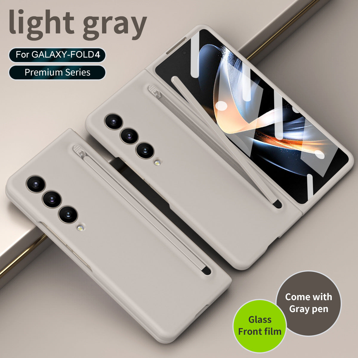 Anti-fall Protective Phone Case With Pen Tray Shell and Film For Samsung Galaxy Z Fold5 Fold4 Fold3 - Mycasety Mycasety