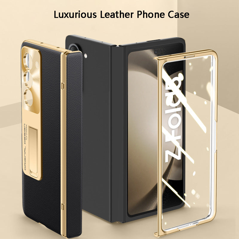 Galaxy Z Fold5 Luxurious Leather All-inclusive Protection Phone Case