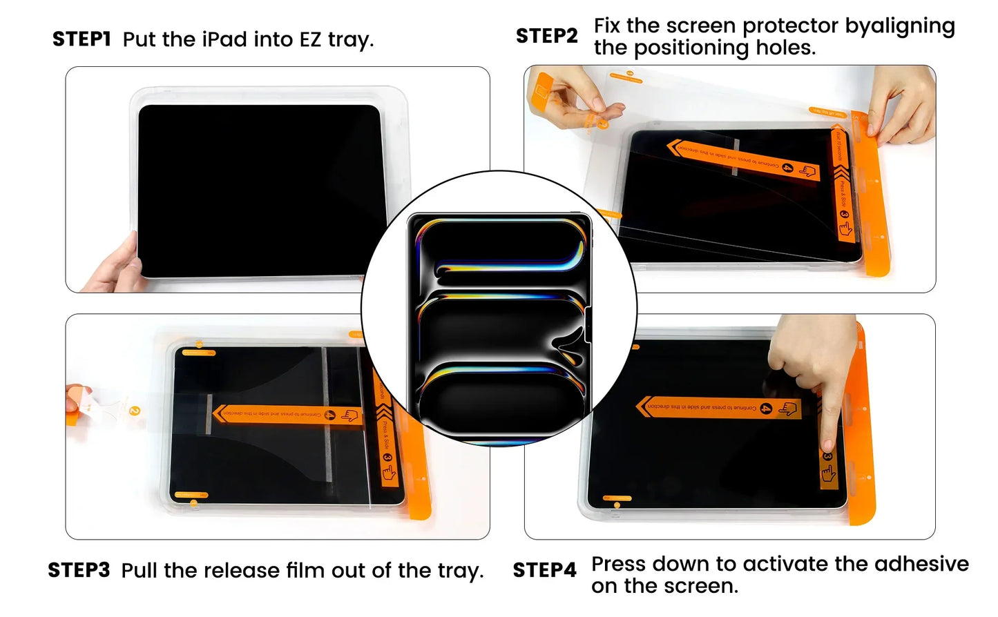Apple iPad Pro Flat Tempered Screen Protector HD Replacement for 13\" 11\" 10.9\" 10.5\" Air Full Series Anti-Fingerprint