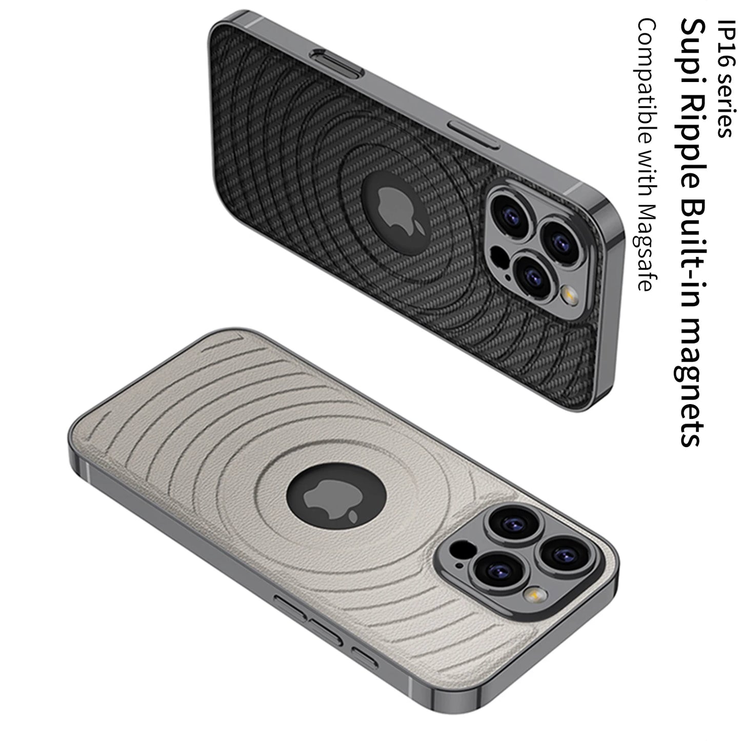 Leather Phone Cases for iphone 15 16 Pro Max with Brand logo Hole