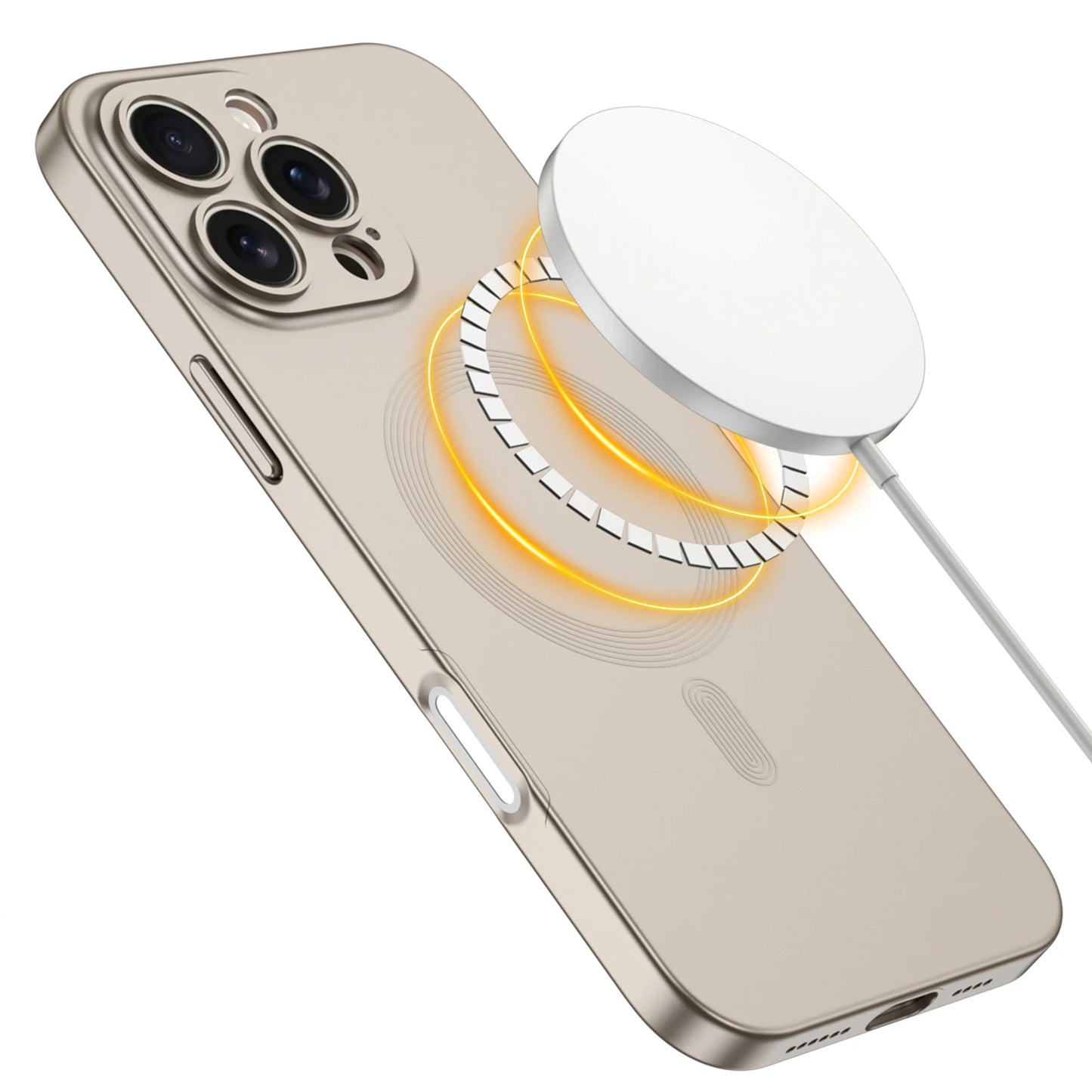 Wireless Charging case with Magnetic Border case for iphone 15 16 Pro Max