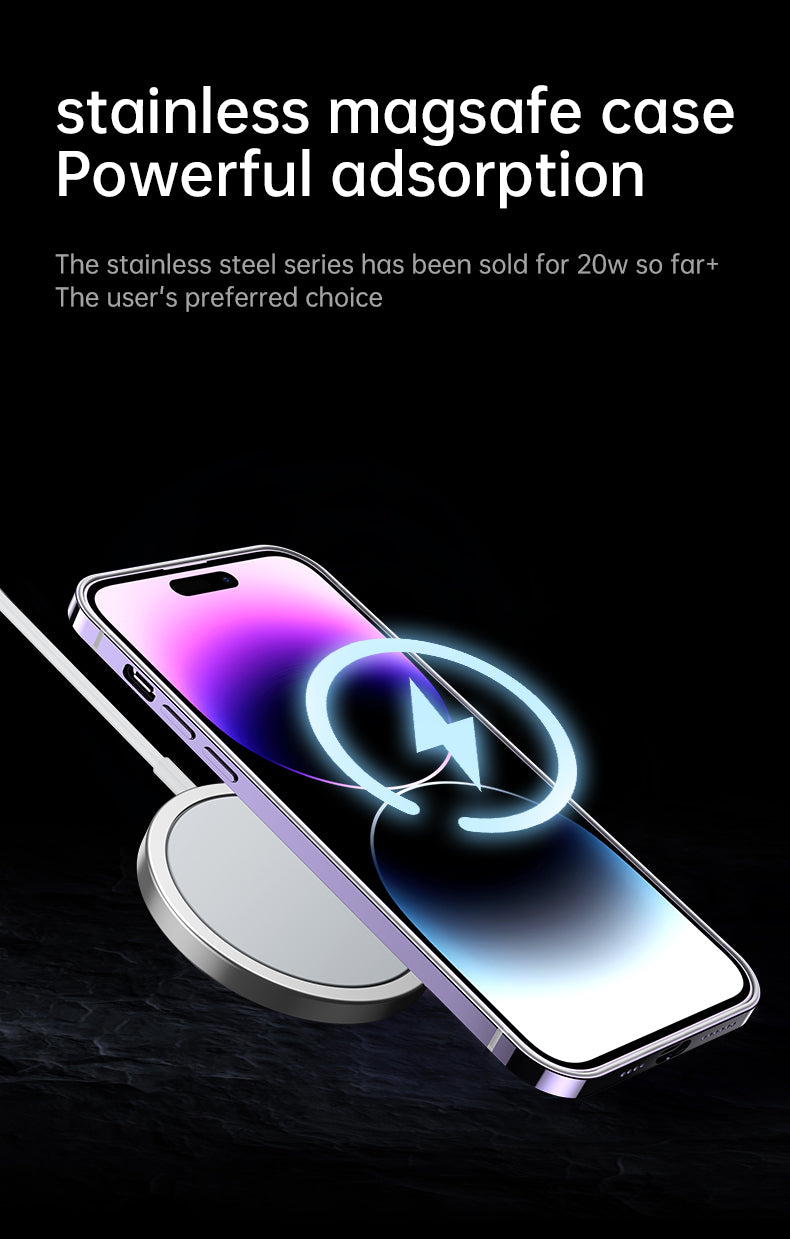 Magnet Magnetic Case Wireless Charge For IPhone 14 Pro Max Case 14 TPU Cover Shockproof Metal Frame Phone Case