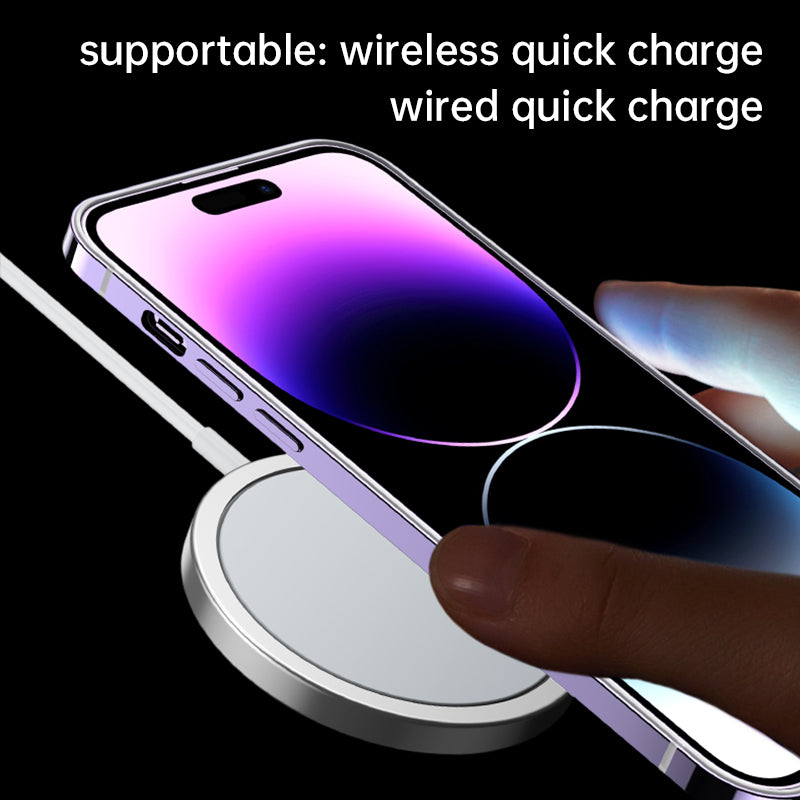 Magnet Magnetic Case Wireless Charge For IPhone 14 Pro Max Case 14 TPU Cover Shockproof Metal Frame Phone Case