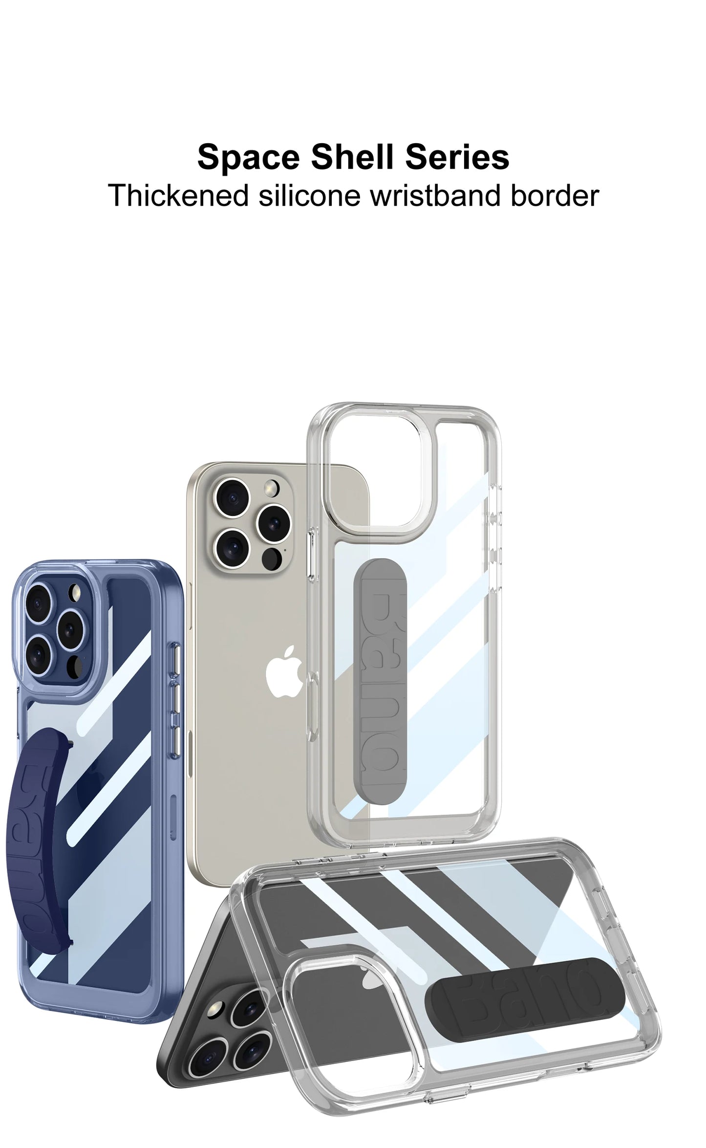 Luxury Style Clear Phone Case For iphone 16 Pro 16 Pro Max Phone Cover With Wristband