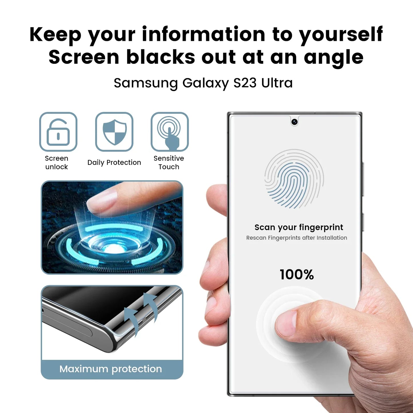 24U/S23/22/21+ Curved Surface HD Clear Ceramic Soft Film Screen Protector Pull-Free Cabin Anti-Fingerprint Anti-Scratch